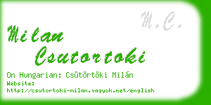 milan csutortoki business card